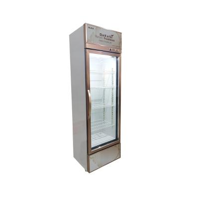 China Single-temperature Commercial Refrigeration Equipment Free Drinks Storing Vertical Cooler 1 Glass Door Refrigerator for sale