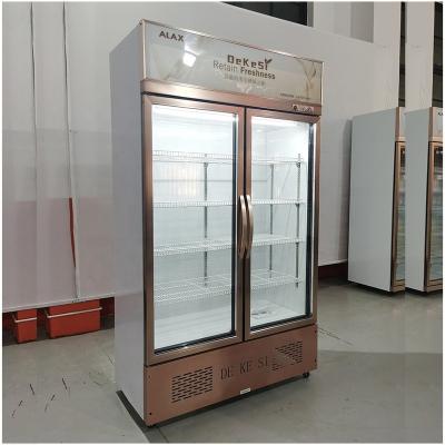 China Single-temperature Safety Glasses Drink Cooler Hand Hold Door Freestanding Beverage Storage Display Fridge for sale