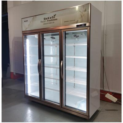 China Factory Price Glass Display Single-temperature Door Air Cooling Beverage Cooler Refrigerator For Soft Drinks for sale