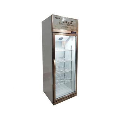 China The wholesale bottle of the simple time drinks a cooler car in single glass door. temperature fan drink cooling refrigerator for sale