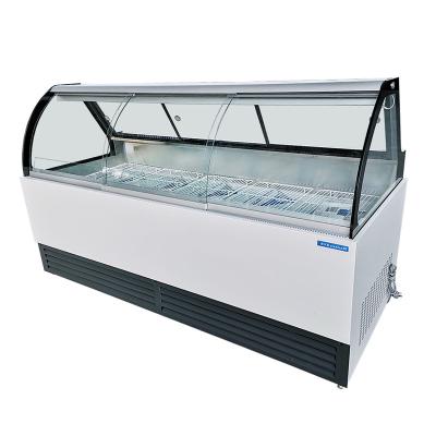 China Commercial Double Temperature Dual Temperature Refrigerator for Cooked Food Meat Display Freezer with Frozen Cabinet for sale