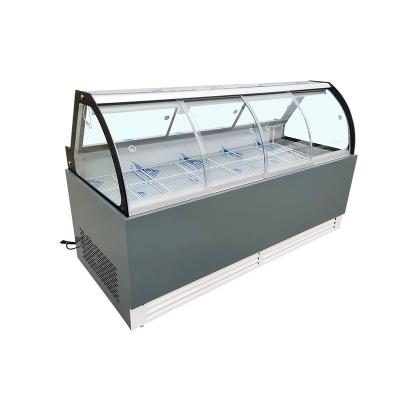 China Double Temperature Restaurant Display Counter Refrigerator Glass Deli Prepared Cooked Food Fresh Meat Showcase Freezer for sale