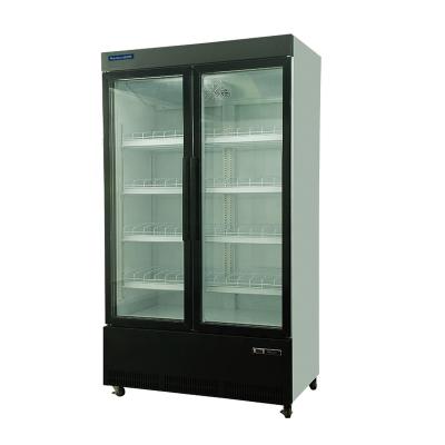 China Meat Vertical Frozen Food Equipment Single-temperature Supermarket Supermarket Glass Door Display Showcase Freezer for sale