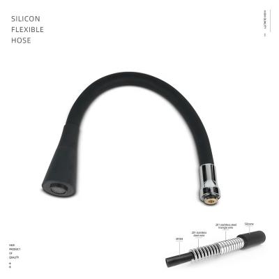 China Modern Colorful Silicone Flexible Neck Any Direction Rotating Stainless Steel 201 Mixer Tap Black Kitchen Faucet Cheap Price Trumpet for sale