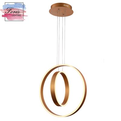 China Contemporary Amazon Ring Home Kitchen Gold Pendant Light Fixtures Indoor Pendant Lamp Hanging Hotel Lighting Luxury Modern Led Chandeliers for sale