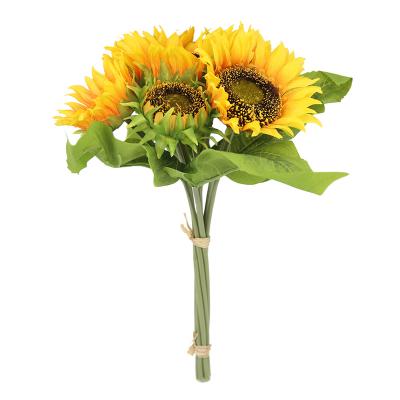 China Beautiful Colorful Artificial Flowers Wholesale Sunflowers For Garden Outdoor Flower Arrangement Birthday Party Decoration Yellow Silk Bouquet for sale