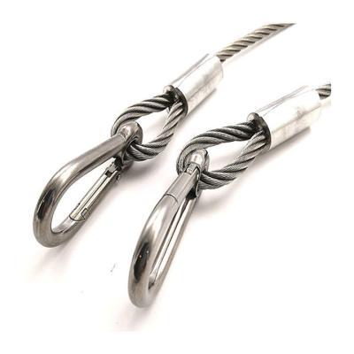 China Hot Selling Underground Steel Rope Lifting Sling High Tensile Pendant Lines Steel Rope Stamped Sockets Wire Rope Gear Sling for sale