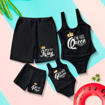 China Matching Family Clothing Swimwear Anti-UV Beach Wear For Mother Daughter Bikini Swimwear Father Son Swim Shorts Beach Outfit for sale