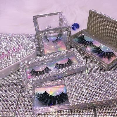 China Wholesale private label 5D 25mm mink eyelashes 3d box packaging natural mink lashes fluffy eyelashes for sale