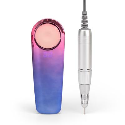 China Nail Art Wholesale Price High Quality Stylish Gradient Color 30000 RPM Portable Cordless And Rechargeable Nail Drill File Machines for sale