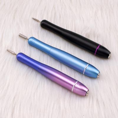 China Portable Electric Nail Art Drill Machine Low Noise Slight Vibration 20000 Rpm Mini Pen Shape Nail Art Tool with USB Cable for sale