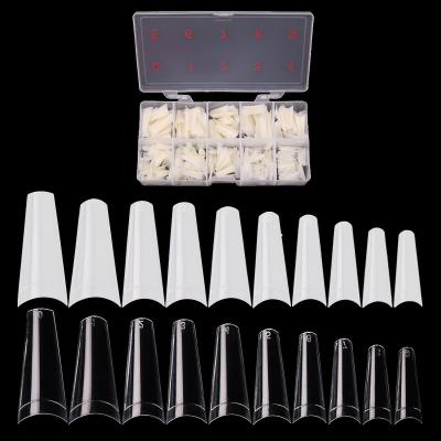 China 100/500Pcs Ultra Flexible Clear White Natural French False Acrylic Nail Tips UV Gel Tips Ultra Flexible Nails Nail Art Manicure Tools for sale