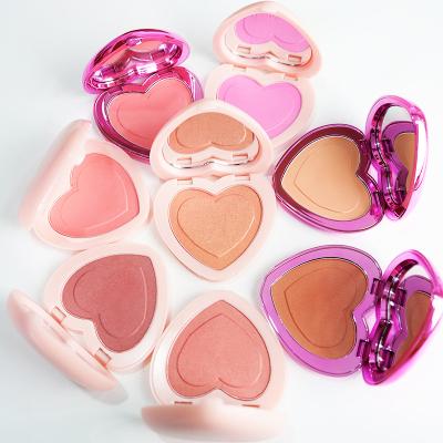 China 2021 Matte Sunscreen Heart Shape Shimmer Makeup Blush Palette OEM Private Label Blusher Vegan Blush Palette for sale