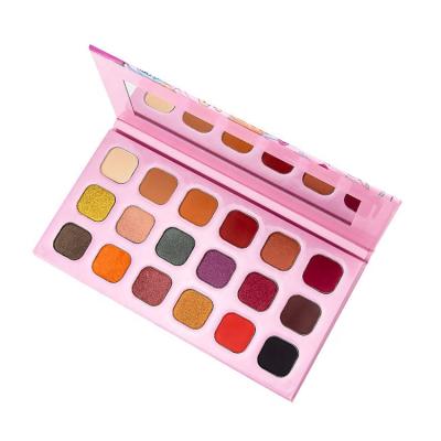 China Waterproof Custom Your Own Logo Shadow Name Eyeshadow Palette 18 Color Makeup Eyeshadow Palette for sale