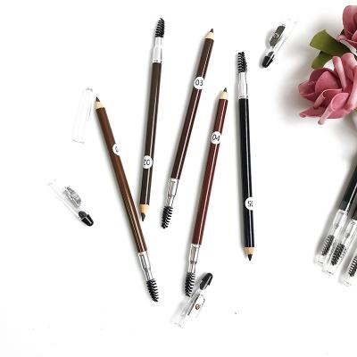 China Waterproof Even Double Ended Headed Eyebrow Pencil With Eyebrow Brush Makeup Eyebrow Long-lasting Non-smearing Pen for sale