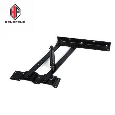 China Carbon Steel Top Mechanism Adjustable Spring Table Bracket Hinge Frame Coffee Table Transformer Lift Up Top Bracket for sale