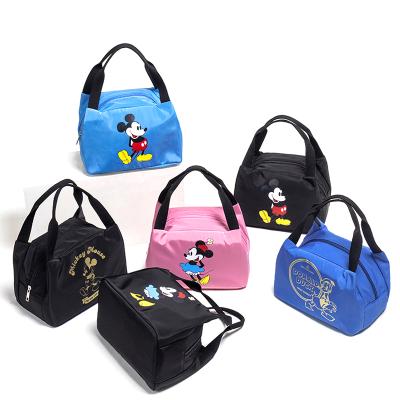 China Waterproof Washable Portable Lunch Bag Mickey Picnic Bag With Oxford Cloth Plus Foil Cooler Inside for sale