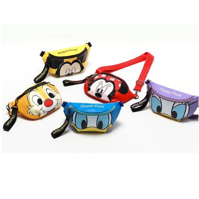 China Fashion Disney Mickey Female PU Waist Bag Trend Large Capacity Cartoon Shoulder Messenger Bag Casual Chest Bag for sale