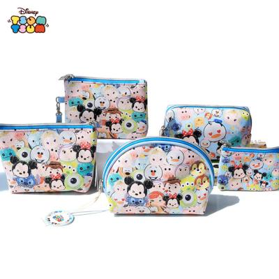 China Disney Creative Bag Fashion PU Tsum Tsum Mickey Makeup Cosmetic Case 6Pcs Set Girls Makeup Package Coin Purses for sale