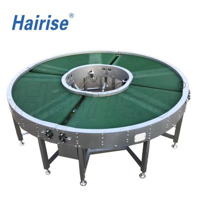 China Hotels Hairise Attractive Price New Type Belt Powered 90 Degree Curved Conveyors for sale