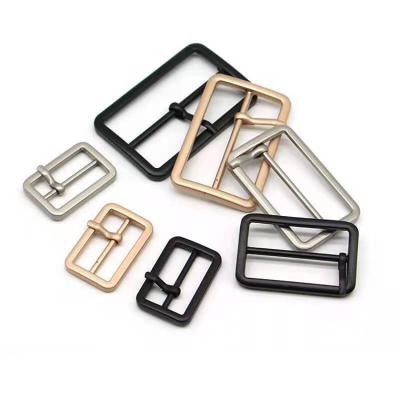 China Pin Buckle Factory Price Simple Square Center Fork Belt Buckle Bar Buckle Heavy Duty Leather Craft Accessories Metal Ring Pin Buckle for sale