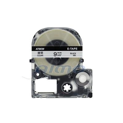 China black COMPATIBLE 9mm on clear compatible label tape st9kw for epson for sale