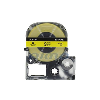 China Black COMPATIBLE 9mm on yellow compatible label tape LC-3YBW for epson for sale