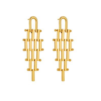 China FASHIONABLE Irregular Geometric Color Preservation Chandelier Earrings18K Gold Circle Brass Earrings Copper Jewelry For Women for sale