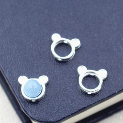 China Jewelry Making S925 Sterling Silver Cute Cartoon Animal Beads DIY Mouse Spacer Beads Handmade Jewelry Accessories for sale