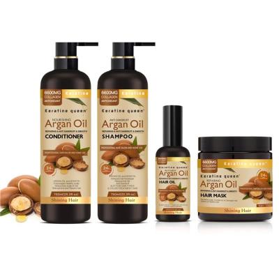 China Vegan Natural Organic Argan Oil Hair Care Shampoo Set OEM Argan Oil Nourishing Custom Hair Shampoo & Conditioner & Conditioner Set for sale