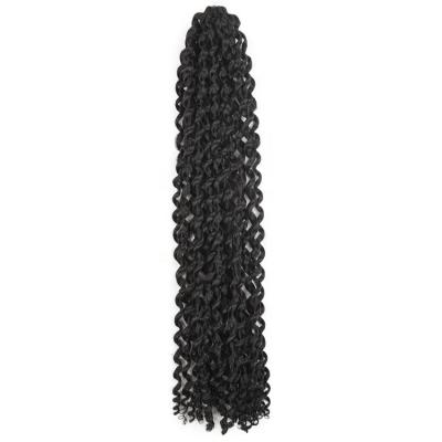 China Hot Sale 18inch Water Wave Hair Synthetic Braiding Hair Pre-twisted Synthetic Braiding Hair Water Wave for sale