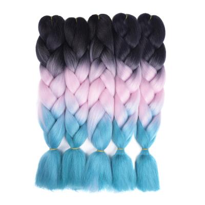 China High Temperature Fiber 24 Inch Ultra Jumbo Braid Hair Ombre Synthetic Pre Twisted 48 Inch Braid Ultra Braiding Hair for sale