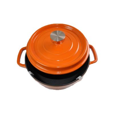 China Amazon Best Seller Sustainable Dutch Oven 24cm Red Enameled Cast Iron Casserole Pot for sale