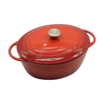 China Cast Iron Viable Enamels Oven Cooking Pot Enamel Dutch Pans for sale