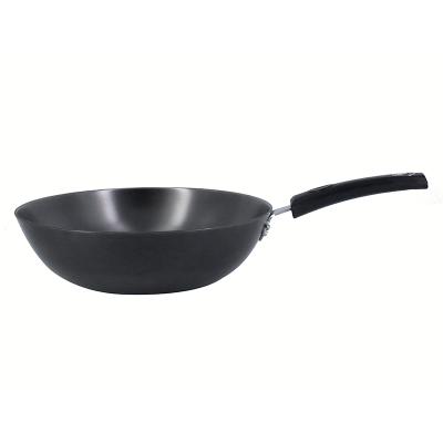 China Sustainable Hot Sale Light Cast Iron With Wooden Lid For High Quality Cooking Wok for sale