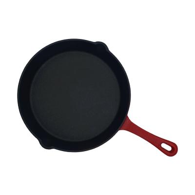 China Durable Round Nonstick Cast Iron Skillet 16-28cm With Bottom New Design Multi-size Cast Iron Skillet Custom Pan for sale