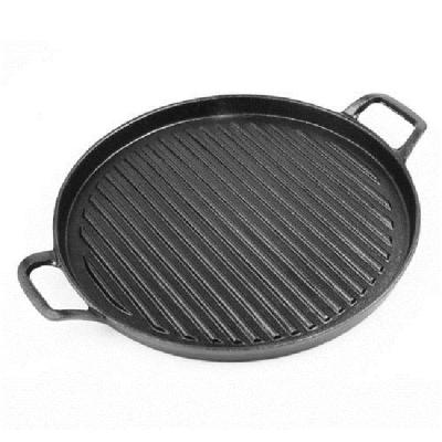 China 25cm 28cm Traditional Ribbed 30cm Cast Iron Frying Pan Skillet Sizzle Platter for sale