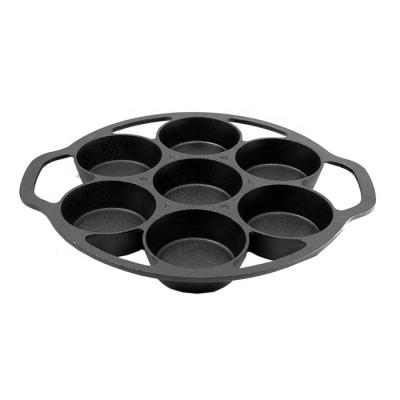 China Viable Cast Iron Cake Pan for Baking Cookies Mini Cake Pan with Handles for sale