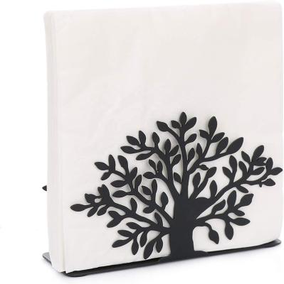 China Eco - Friendly Stainless Steel Tree Of Life Tissue Box Paper Towel Holders Stand Up For Kitchen for sale