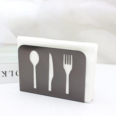 China Direct Selling Eco-friendly Kitchen Factory Stainless Steel Tissue Box Restaurant Creative Paper Napkin Holder for sale