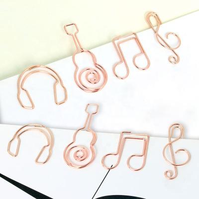 China Office/Wholesale Stationary Rose Gold Musical Shape Paper Cut Fancy Paper Clip for sale