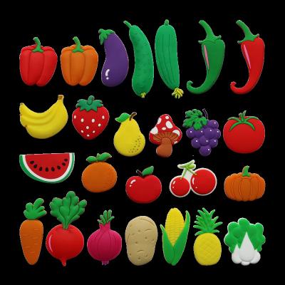 China Shape Fruit Fridge Magnet 3D Rubber Soft Magnetic PVC Fridge Vegetable Stickers Wholesale for sale