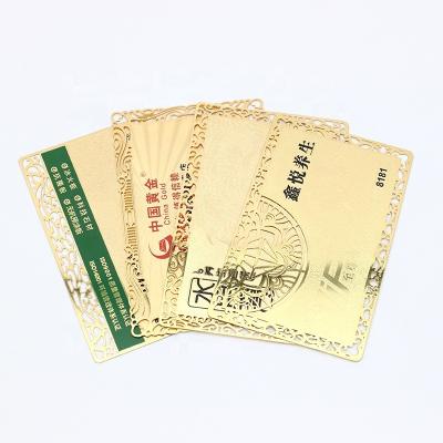 China Europe Gold Metal Craft Laser Logo Card Stainless Steel UV Printing Card for sale