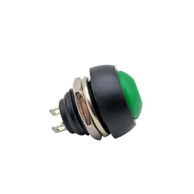 China Hook Terminal Industrial Weld Mount Panel Push Button 12mm Control 2A/36VDC 250VAC Plastic Push Button Switch for sale