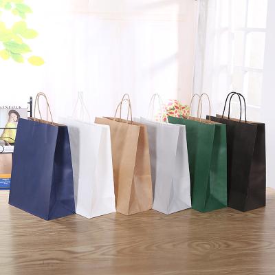 China Recyclable Brown Coffee Kraft Paper Bag With Handle For Food Packaging for sale