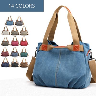 China Fashion Casual Fashion Low MOQ Durable Bags Fashion Design Canvas Women Lady Handbag for sale