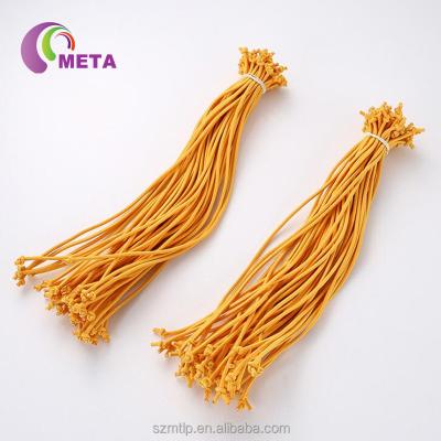 China Durable beige polyester elastic loop with knot for tag/wrapping 1.5mm for sale