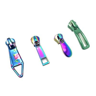 China Nickel-free exquisite color rainbow pattern zipper puller creative zipper puller for can be used for nylon plastic zippers etc. made of metal for sale