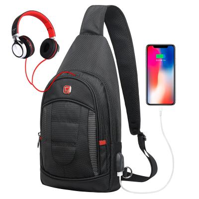 China Travel Anti-theft Outdoor Water Resistant Small Cross - Body Backpack Fashion Trunk Bag With Earphone Hole for sale