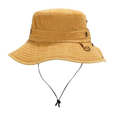 China Sunshade RTS Fashion Vintage Style Bucket Hat Washed Outdoor Fisherman Hat For Woman for sale